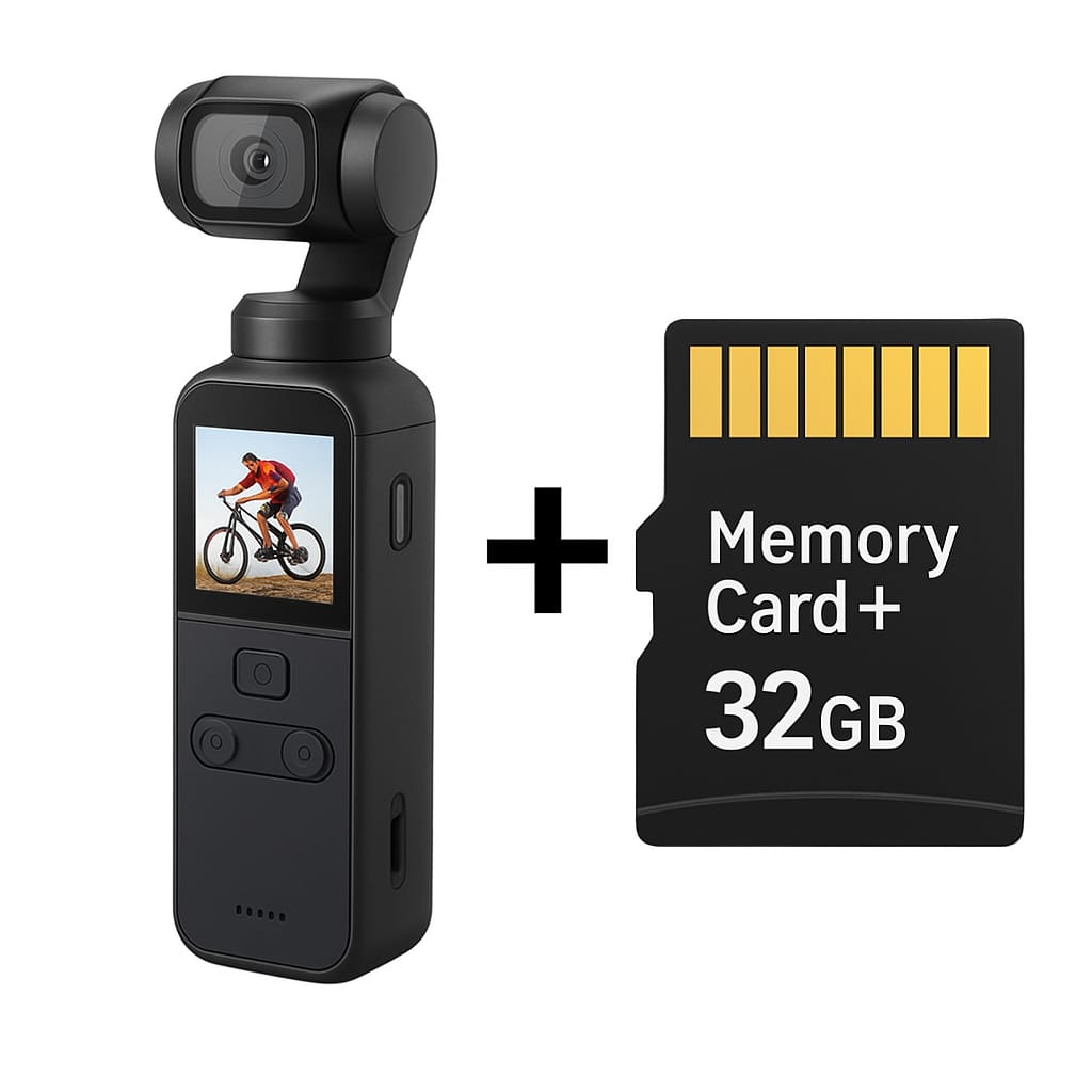 Camera Vlog 4K Ultra HD, Conectivitate Wi-Fi, cu Lentila Wide-Angle de 270°, Card de Memorie de 32GB Inclus, Functii Avansate pentru Creatori de Continut, Capturi Video si Foto de Inalta Calitate, transmisie Wifi, conectare la telefon sau laptop