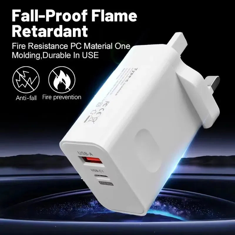 Încărcător super rapid 120W Dual Port (C–C 10A) + cablu USB‑C 6A cadou — Alb