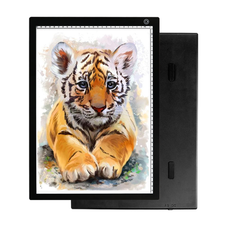 Tabletă Grafică LED A3+ (L46.2 x 34.1 x 7.2 cm) — USB‑C, Luminozitate Reglabilă — Negru