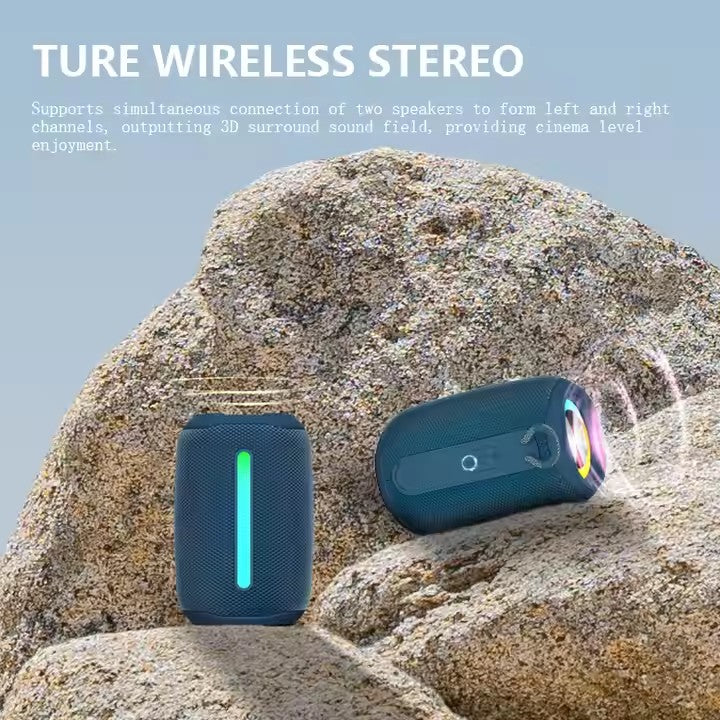 Boxă Portabilă Mini Bluetooth 5.3, 12W, IPX67, 13h Autonomie — USB-C Cadou, Negru