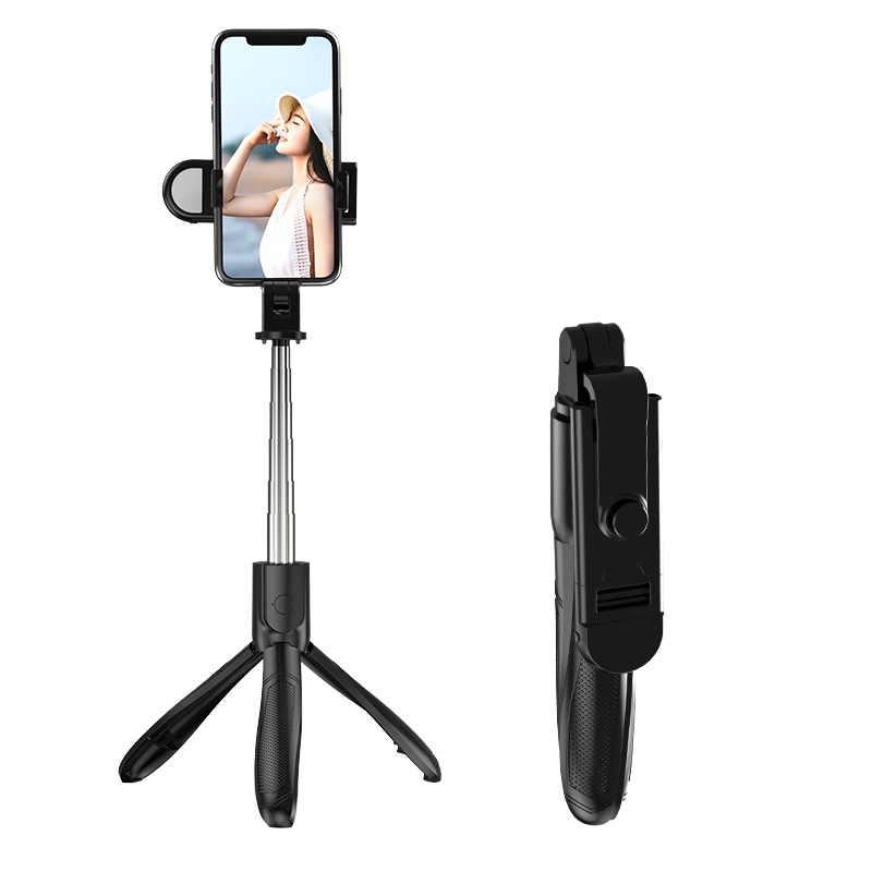 Selfie Stick Telescopic 70cm cu Trepied BT, Lumina si Telecomanda, 360 grade, Bloototh 10m, Portabil, Fotografiere orizontala si verticala, Wireless