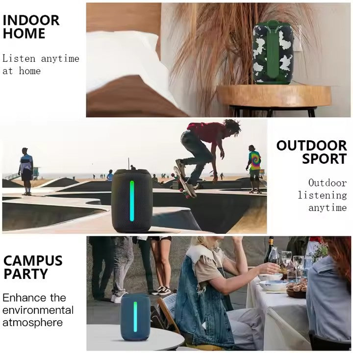 Boxă Portabilă Mini Bluetooth 5.3, 12W, IPX67, 13h Autonomie — USB-C Cadou, Negru